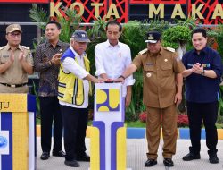 Didampingi Pj Gubernur Sulsel, Presiden Jokowi Resmikan IPAL Senilai Rp1,2 Triliun di Makassar